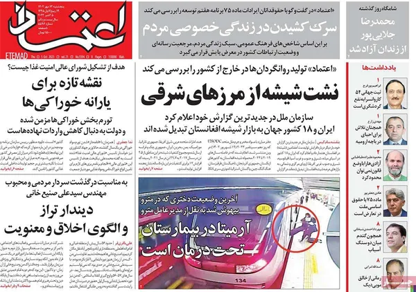 صفحه نخست روزنامه‌های کشور - پنجشنبه ۱۳ مهر ۱۴۰۲