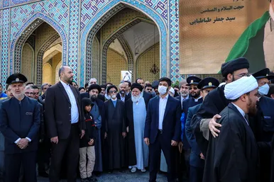 تشییع پیکر حجت الاسلام سید جعفر طباطبایی در مشهد