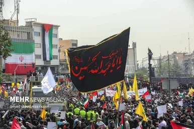 عکس‌هایی از مراسم تشییع پیکر شهید اسماعیل هنیه در تهران- ۲