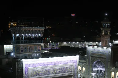 طنین نوای الله اکبر از گلدسته های حرم رضوی