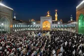 ویدیو| اقامه نماز لیلة الدفن رهبر شهید در حرم مطهر رضوی