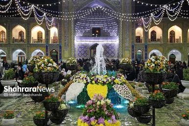 حال و هوای حرم مطهر رضوی در شب نیمه شعبان