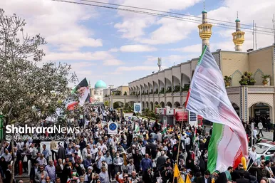 راهپیمایی انزجار مردم مشهد از جنایات رژیم صهیونیستی در لبنان و فلسطین