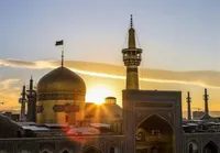 ویدئو| طلوع زیبا و بارانی در حرم مطهر رضوی