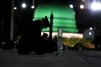مراسم خطبه خوانی شب عاشورا در حرم مطهر رضوی‎‎‎‎