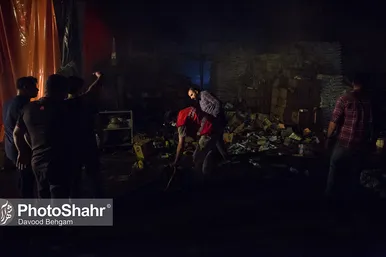 آتش سوزی در بازار خشکبار مصلی