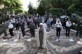 برگزاری نماز باشکوه عید سعید فطر در گلزار شهدای بهشت رضا&zwnj;(ع) مشهد