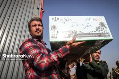 گزارش تصویری | مراسم استقبال از پیکر ۱۳ شهید گمنام دفاع مقدس در مشهد