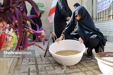 گزارش تصویری | بانوان مشهدی برای مردم حاضر در خیابان ها غذای نذری می پزند