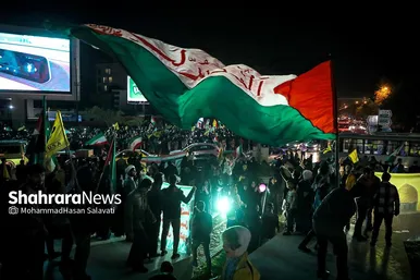 جشن مردم مشهد در حمایت از مردم فلسطین و عملیات «طوفان الاقصی»