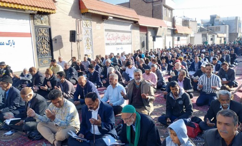 اقامه نماز عید سعید فطر در محله پورسینا مشهد + تصاویر