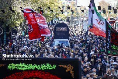 گزارش تصویری | اجتماع عزاداران فاطمی و تشییع پیکر مطهر ۱۳ شهید گمنام دوران دفاع مقدس در مشهد