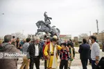 آیین رونمایی از یادمان «گذر سیاوش از آتش» در جلوخان فردوسی برگزار شد