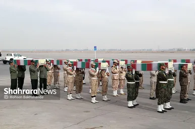 ورود پیکر مطهر ۱۲ شهید گمنام به مشهد