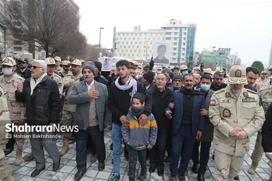 تشییع شهید مرزبانی «معین قدمیاری» در مشهد