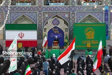 گزارش تصویری | آیین بدرقه کاروان‌های زیر سایه خورشید در حرم مطهر رضوی