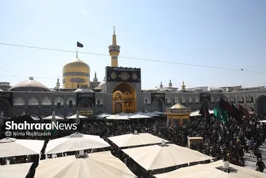 عزاداری شهادت امام رضا(ع) درخیابان های منتهی به حرم مطهر
