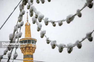 بارش برف در حرم مطهر رضوی