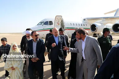 افتتاح فرودگاه گناباد با حضور رئیس مجلس و وزیر راه
