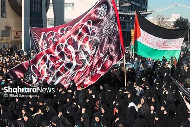 اجتماع عزاداران فاطمی و تشییع پیکر ۱۲ شهید گمنام دفاع مقدس و ۲ شهید حادثه تروریستی راسک در مشهد
