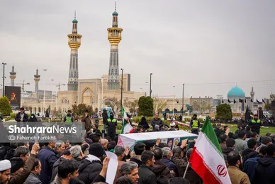 گزارش تصویری | مراسم تشییع پیکر ۸ شهید اقتدار ایران اسلامی در مشهد (۱۳ اسفند ۱۴۰۴)