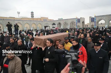 تشییع پیکر شهرام عبدلی در حرم مطهر رضوی
