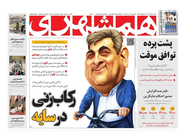 صفحه نخست روزنامه‌های کشور - یکشنبه ۲۱ خرداد ۱۴۰۲