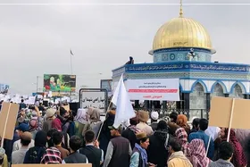شهروندان پایتخت افغانستان، تجمع ضد صهیونیستی را در کنار نماد &laquo;مسجدالاقصی&raquo; برپا کردند
