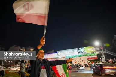 گزارش تصویری | سی‌وچهارمین خروش شبانه مشهدی‌ها در حمایت از نیروهای مسلح