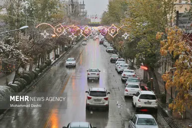 بارش اولین برف پاییزی در اردبیل