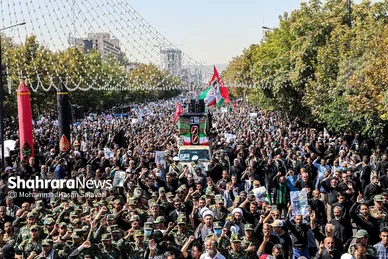راهپیمایی مردم مشهد در محکومیت اغتشاشات اخیر و تشییع شهدای مدافع امنیت