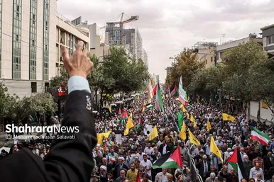 راهپیمایی انزجار مردم مشهد از جنایات رژیم صهیونیستی در لبنان و فلسطین