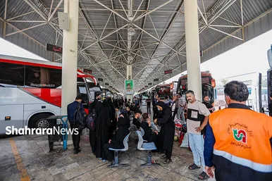 گزارش تصویری | موج بازگشت زائران از مشهد در پایانه مسافربری امام رضا(ع)