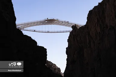 گزارش تصویری | پل معلق «ورگه‌سران»، نوآوری ایرانی در ارتفاع ۱۰۰ متری