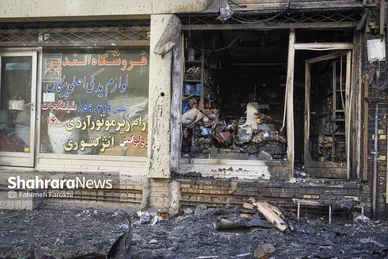گزارش تصویری | مهار آتش سوزی یک مغازه لوازم یدکی در خیابان امام رضا (ع)