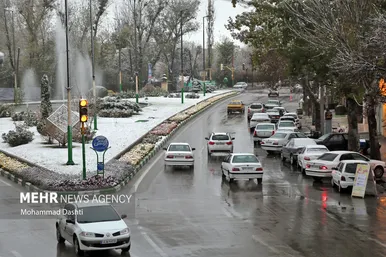 بارش اولین برف پاییزی در اردبیل