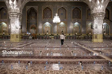 عکس| سفره افطار در حرم مطهر رضوی در شب میلاد امام حسن مجتبی(ع)