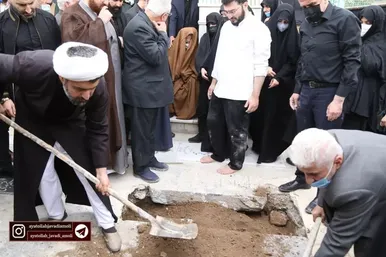 مراسم تشییع پیکر همسر آیت‌الله جوادی آملی