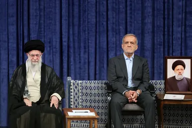 عکس‌هایی از مراسم تنفیذ مسعود پزشکیان (۷ مرداد ۱۴۰۳)