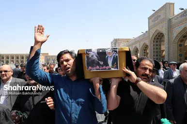 مراسم تشییع حاج فضل‌الله برهانی در حرم مطهر رضوی