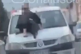 خودرو جنجالی که یک خانم روی کاپوت نشسته بود توقیف می&zwnj;شود