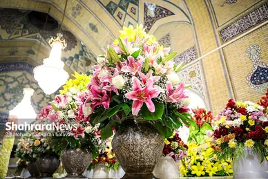 چراغانی و گل آرایی حرم مطهر رضوی در دهه کرامت