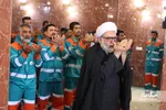 دیدار تولیت آستان قدس رضوی در نجف با پاکبان‌های مشهدی