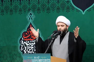 آئین اذن عزای حسینی و تعویض پرچم گنبد حرم مطهر رضوی
