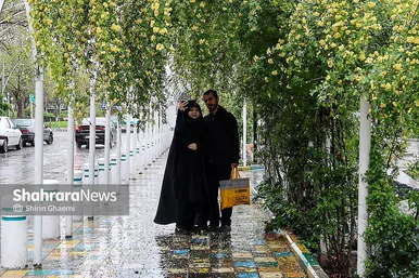 گزارش تصویری | شهر مشهد زیر بارش رحمت الهی در روز ۱۲ فروردین