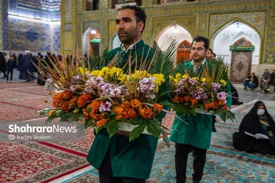 گزارش تصویری | حال و هوای حرم مطهر رضوی در شب نیمه شعبان