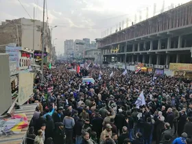 کربلا میزبان پیکر سردار سلیمانی و ابو مهدی المهندس + تصاویر