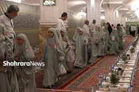 برپایی سفره افطار برای ۱۴ هزار روزه‌اولی در حرم مطهر رضوی + فیلم