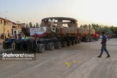 عملیات انتقال دستگاه TBM حفاری قطار شهری