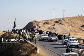 ساماندهی و آزادسازی حریم مسیر ورود زائران پیاده از محور جاده قوچان